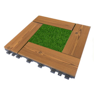 تایل ترموود و چمن پنج تیکه پازلی Thermowood Tile 40x40